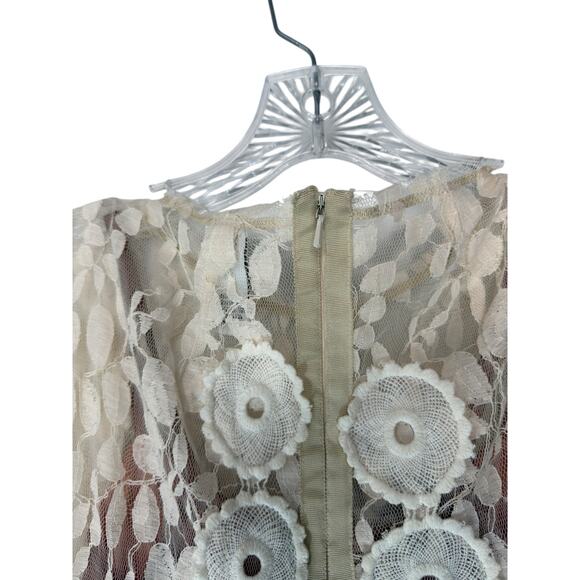 Beguile by Byron Lars White Giupure Lace Cocktail Carissima Sheath Dress Size 2 - Picture 8 of 14